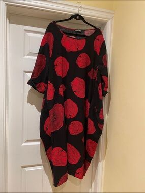 100% Cotton Cocoon Dress Art To Wear Lagenlook Korean Style Flattering Relaxed